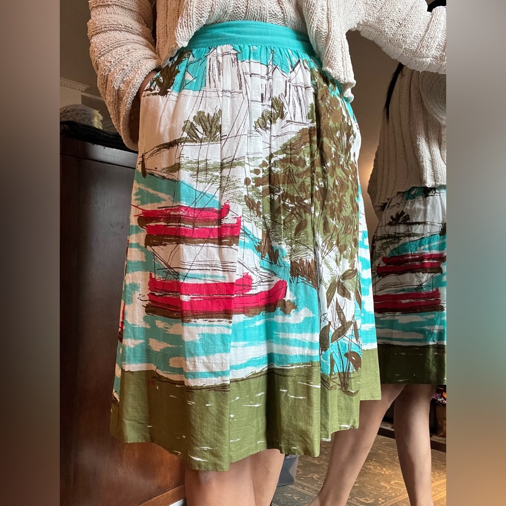 Anthropologie riverside scene skirt